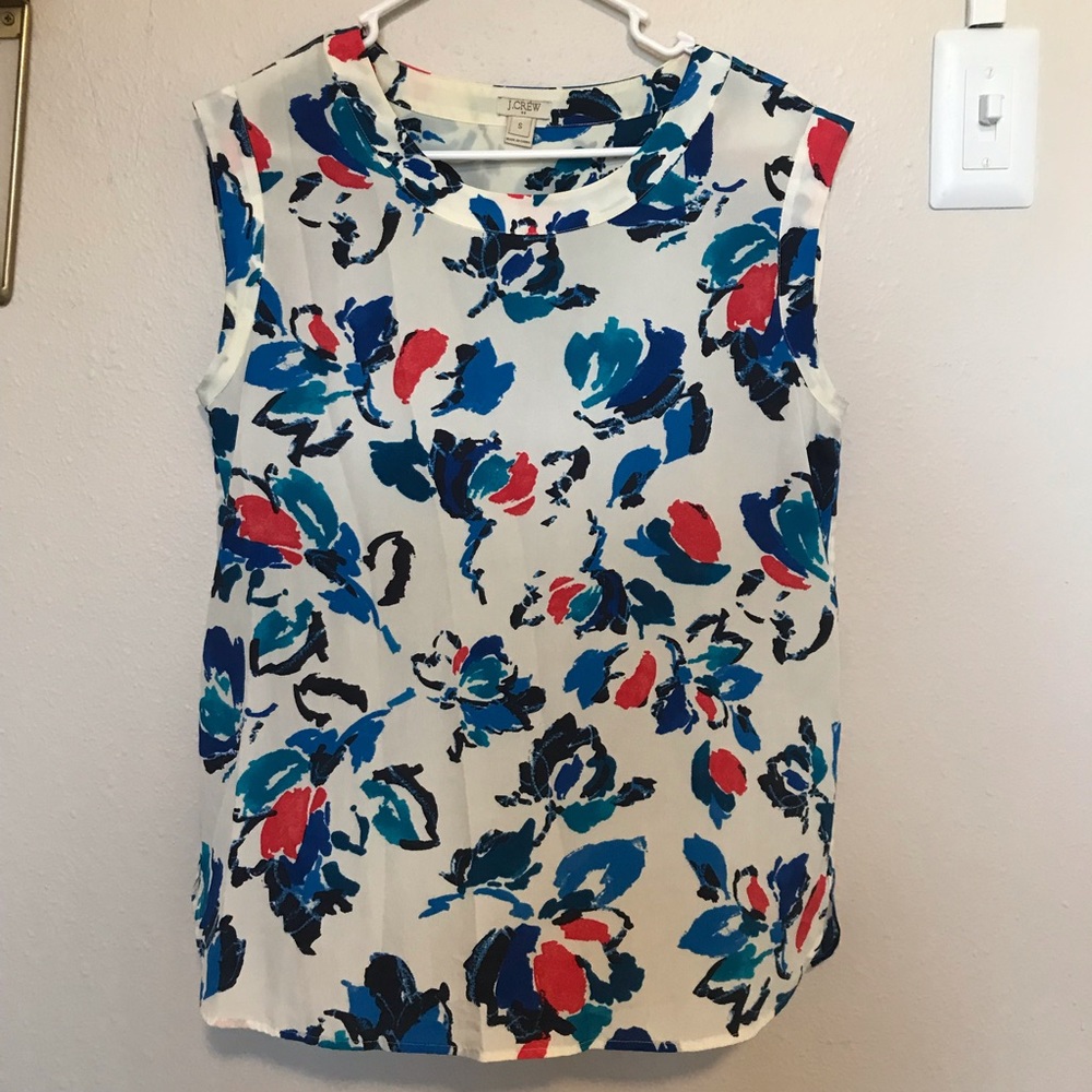 J. Crew Sleeveless Floral Blouse/Top (S)
